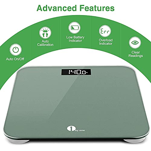 1 BY ONE Digital Body Weight Scale, Bathroom Weighing Scale for Pe...