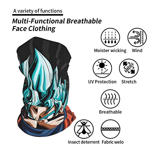 Dragon-Ball-Z Unisex Sun Uv Protection Face Bandana Neck Gaiter, R...