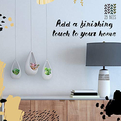 23 Bees, Hanging Air Plant Holder, White Hanger Ceramic Planter, S...