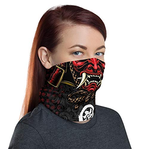 Demon Oni Samurai Japanese Streetwear Neck Gaiter Face Mask headba...