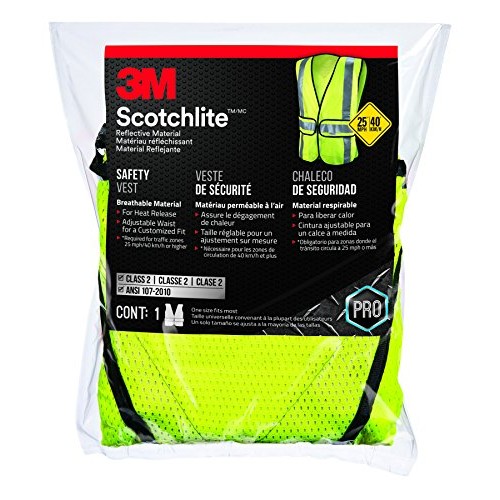 3M Reflective Construction Safety Vest with 5 Point Tear Away, Cla...