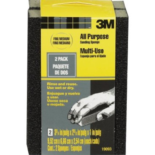3M 19093 2.625-Inch by 3.75-Inch by 1-Inch Fine/Medium Grit Drywal...