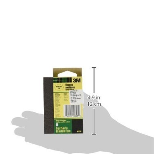 3M 907NA Small Area Sanding Sponge, 3.75 in by 2.625 in by 1 in, E...