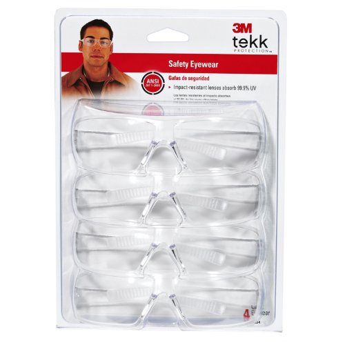 3M 90834-00000B Indoor Safety Eyewear, Clear Lens, Contractor Pack...