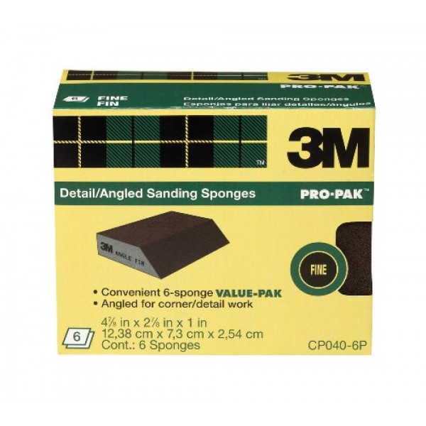 3M Angle Sanding Sponge, 2.875-Inch by 4.875-Inch by 1-Inch