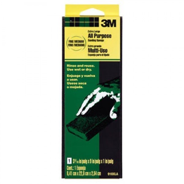 3M Extra Large Area Sanding Sponge, Medium, 3.3-Inch by 9-Inch by ...