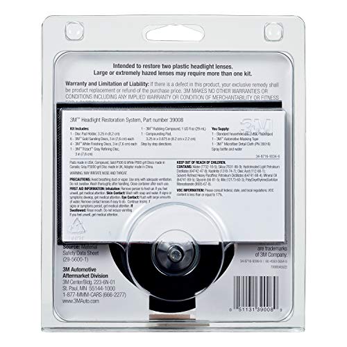 3M Headlight Lens Restoration System, 39008