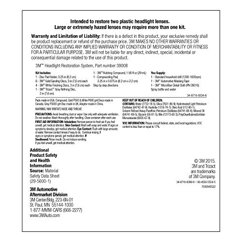 3M Headlight Lens Restoration System, 39008