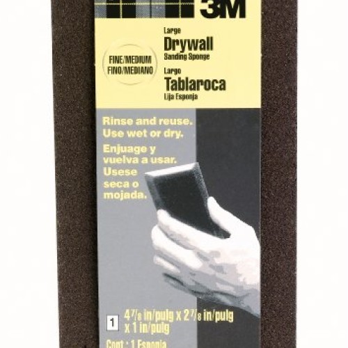 3M Large Area Drywall Sanding Sponge, Fine/Medium, 4.875-Inch by 2...
