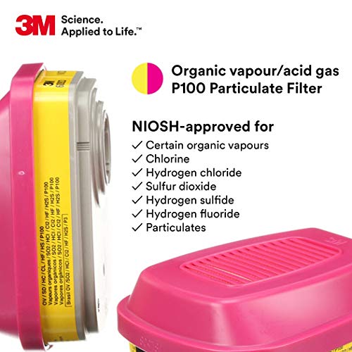 3M P100 Respirator Cartridge/Filter 60923, Helps Protect Against O...
