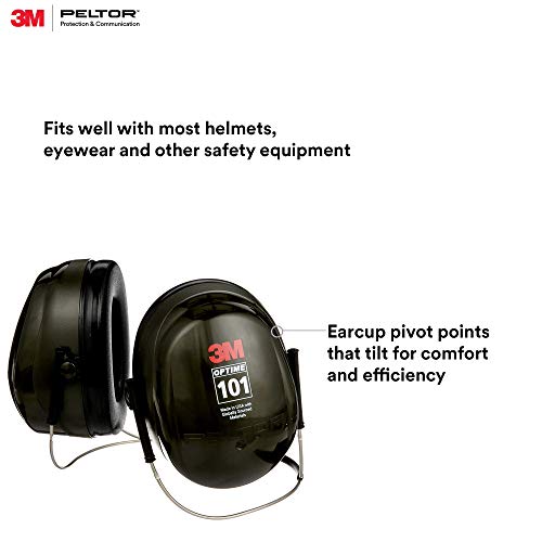 3M PELTOR Optime 101 Earmuffs H7B, Behind-the-Head