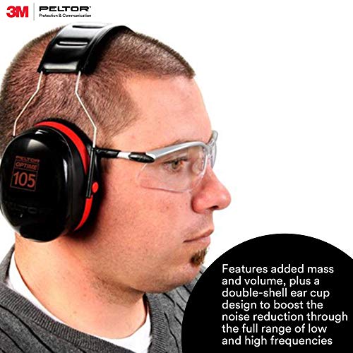3M PELTOR Optime 105 Earmuffs H10A, Over-the-Head