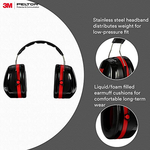 3M PELTOR Optime 105 Earmuffs H10A, Over-the-Head