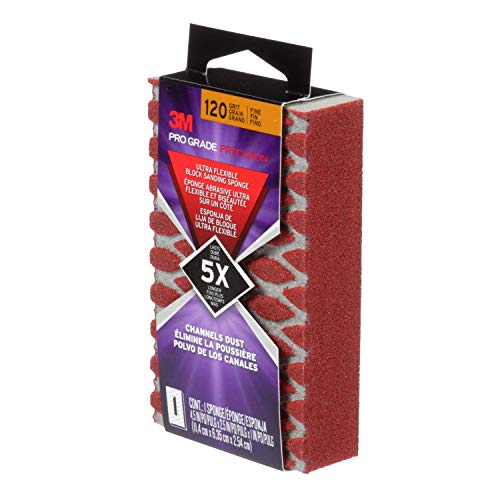 3M Pro Grade Precision Ultra Flexible Sanding Sponge, 4.5 x 2.5 x ...
