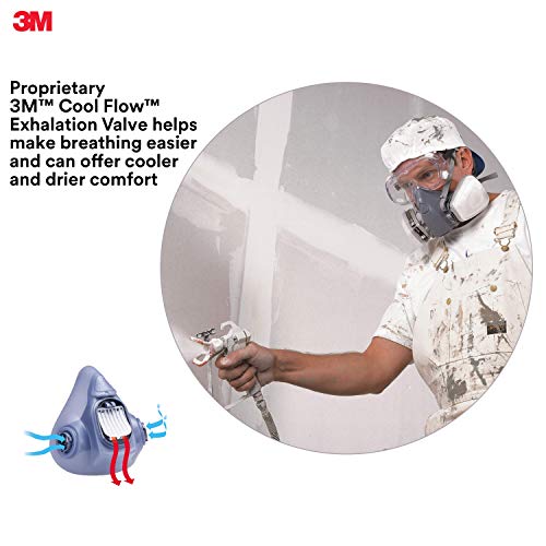 3M Reusable Respirator, Half Face Piece 7502, Use With Bayonet Car...