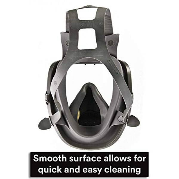 3M Safety 142-6800 Safety Reusable Full Face Mask Respirator, Grey...