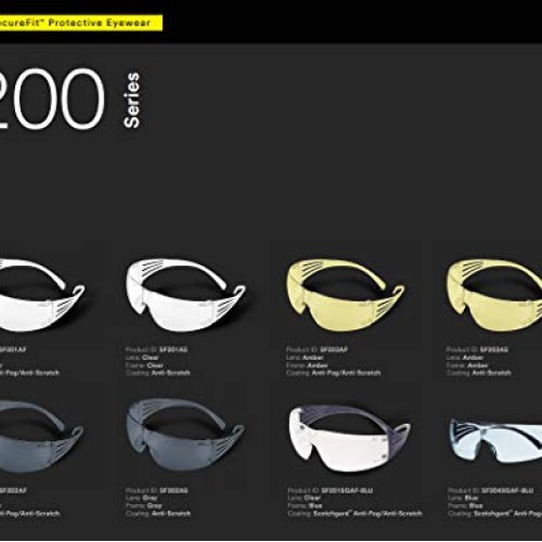 3M Safety Glasses, SecureFit, 1 Pair, ANSI Z87, Anti-Scratch, Clea...