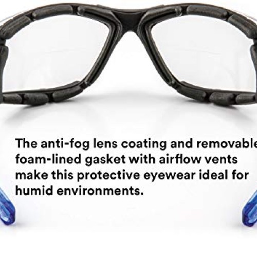 3M Safety Glasses, Virtua CCS, ANSI Z87, Anti-Fog, Clear Lens, Blu...