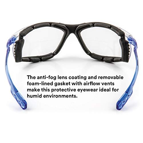 3M Safety Glasses, Virtua CCS, ANSI Z87, Anti-Fog, Clear Lens, Blu...