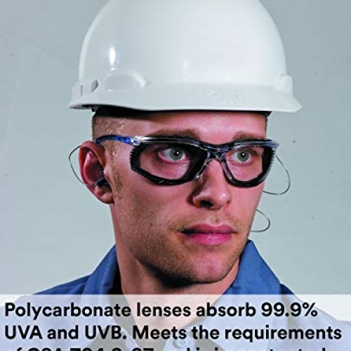 3M Safety Glasses, Virtua CCS, ANSI Z87, Anti-Fog, Clear Lens, Blu...
