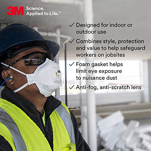 3M Safety Glasses, Virtua CCS, ANSI Z87, Anti-Fog, Gray Lens, Blac...