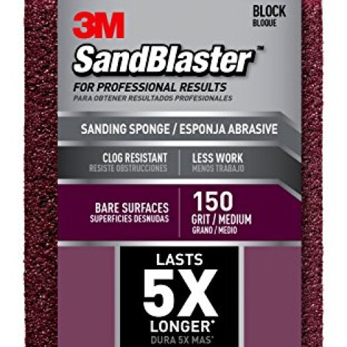 3M SandBlaster Bare Surfaces Sponge, 150-Grit