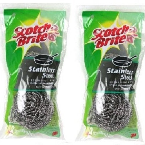 3M Scotch-Brite Stainless Steel Scouring Pad, 2 Pads, 2 Piece