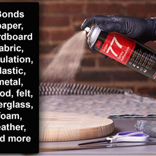 3M Super 77 Multipurpose Permanent Spray Adhesive Glue, Paper, Car...