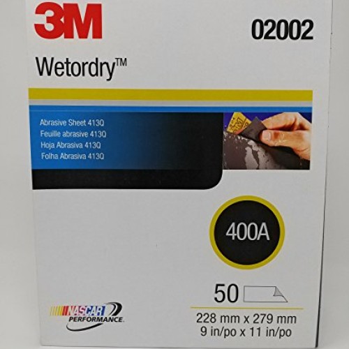 3M Wetordry Abrasive Sheet 413Q, 02002, 9 in x 11 in, 400A, 50 She...