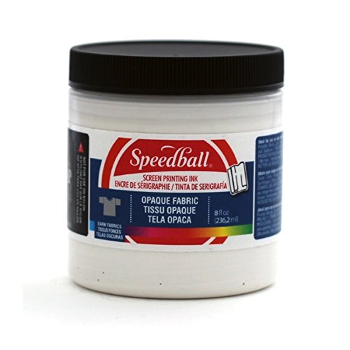 Speedball 4803 Opaque Fabric Screen Printing Inks, 8 oz, Pearl White