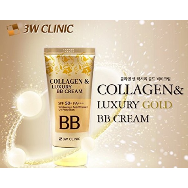 3W CLINIC Collagen & Luxury Gold BB Cream 50ml / 1.69oz SPF50+ PA...