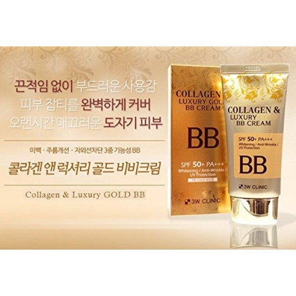 3W CLINIC Collagen & Luxury Gold BB Cream 50ml / 1.69oz SPF50+ PA...