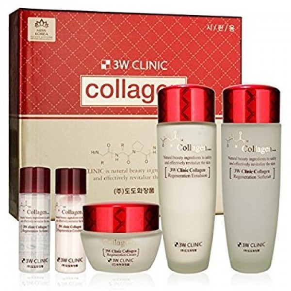 3W Clinic Collagen Skin Care 3 Set : Softener150ml,Emulsion150m...