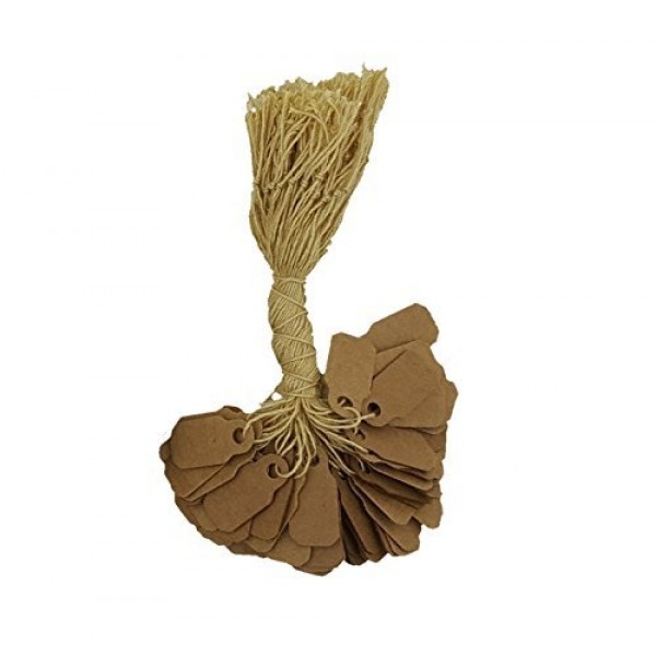 888 Display 100 Paper Kraft String Price Tags Jewelry Ring Sale Di...