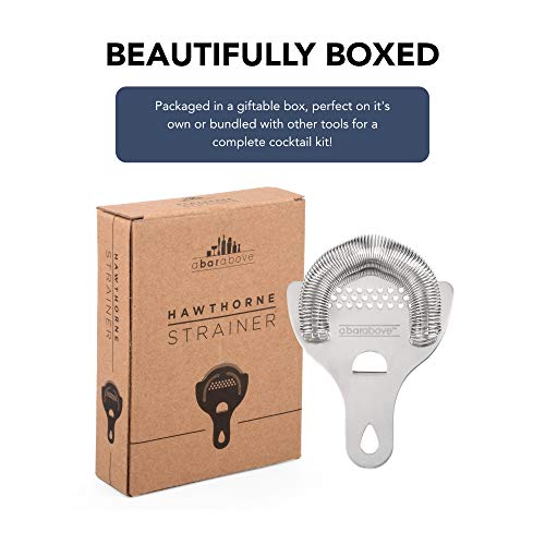 Hawthorne Cocktail Strainer - Stainless Steel Strainer for Profess...
