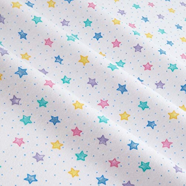 A.E. Nathan Comfy Flannel Stars Pastel Fabric By The Yard