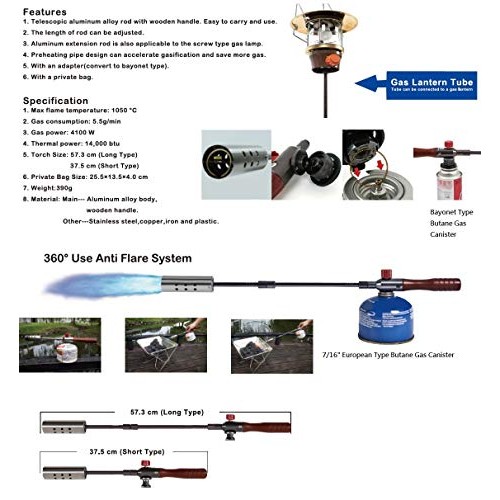 A-ONE Outdoor Burner-Blow Torch-Garden Torch-Outdoor Blow Torch-We...