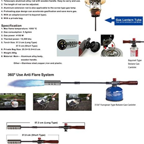 A-ONE Outdoor Burner-Blow Torch-Garden Torch-Outdoor Blow Torch-We...
