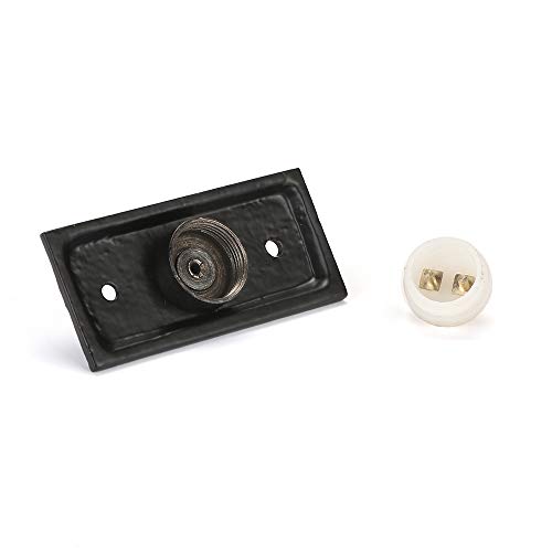 Wired Iron Doorbell Chime Push Button in Black Powder Coat Finish,...