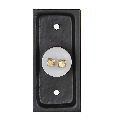 Wired Iron Doorbell Chime Push Button in Black Powder Coat Finish,...