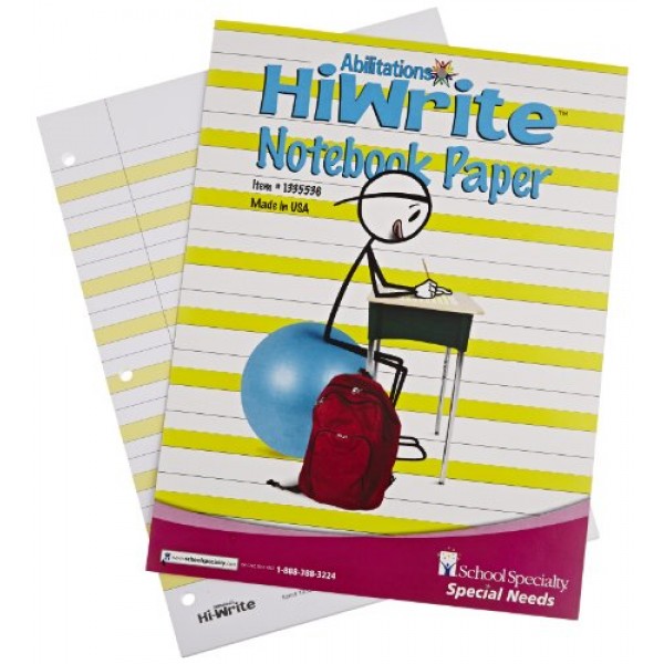 Abilitations Hi-Write Wide Ruled Notebook Paper, 100 Pages