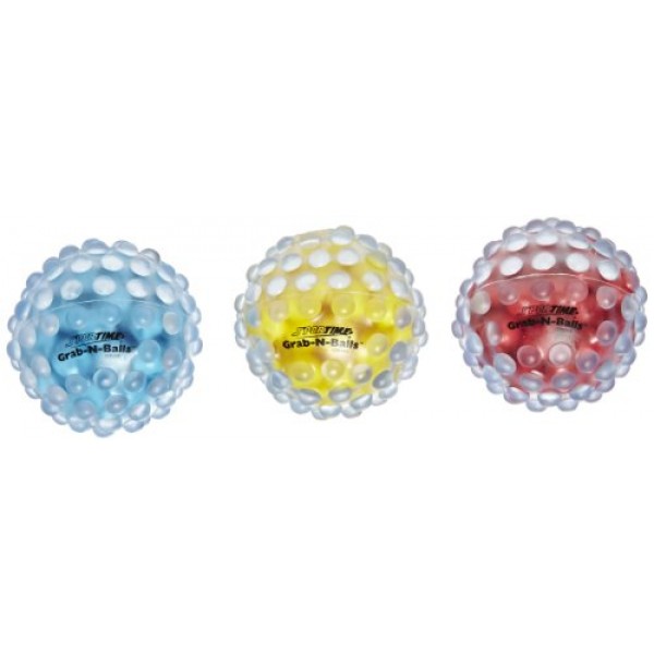 Abilitations Soft Gel Grab-N-Balls - 4 inch - Set of 3 - Primary C...