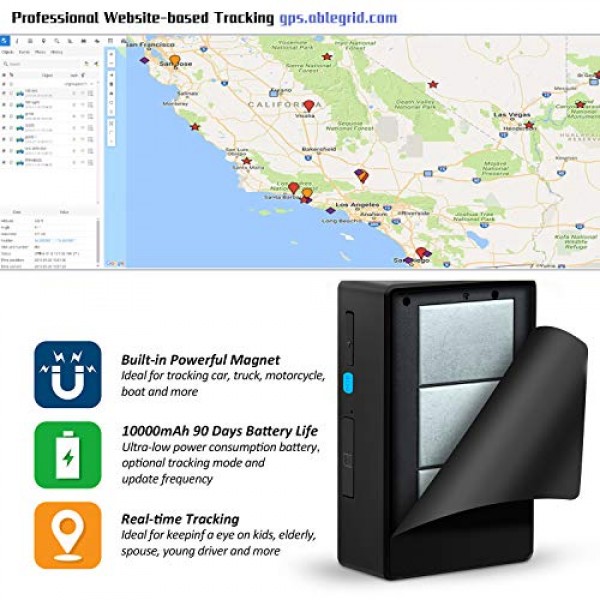 ABLEGRID GPS Tracker for Vehicles, 10000mAh Real-time GPS Tracking...