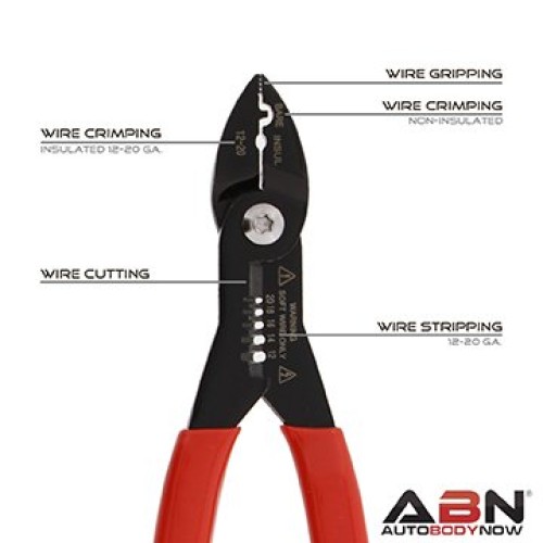 ABN 4-in-1 Wire Service Pliers Crimper, 9in x 3in