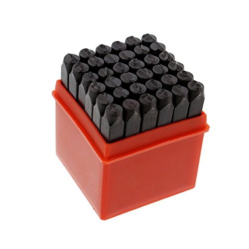 ABN Metal Large 1/4in Stamping 36-Piece Tool Kit - Alphabet, Numbe...