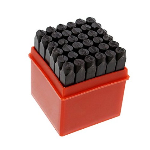 ABN Metal Large 1/4in Stamping 36-Piece Tool Kit - Alphabet, Numbe...