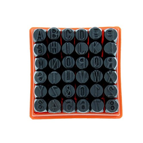 ABN Metal Large 1/4in Stamping 36-Piece Tool Kit - Alphabet, Numbe...