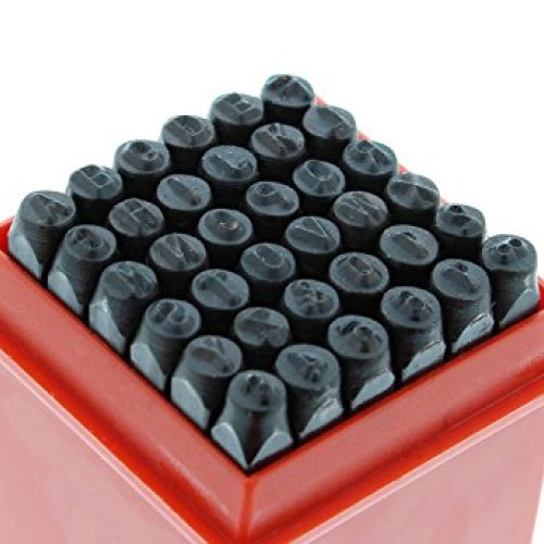 ABN Metal Small 1/8in Stamping 36-Piece Tool Kit - Alphabet, Numbe...