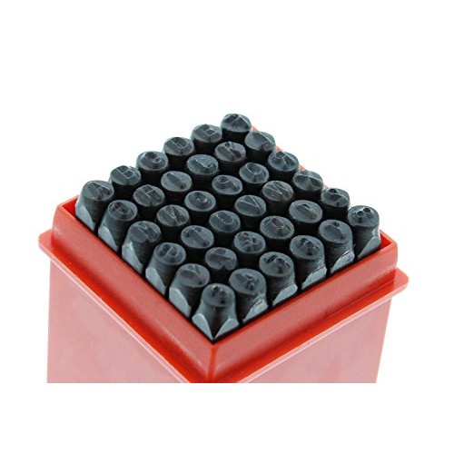 ABN Metal Small 1/8in Stamping 36-Piece Tool Kit - Alphabet, Numbe...