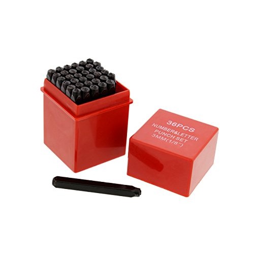 ABN Metal Small 1/8in Stamping 36-Piece Tool Kit - Alphabet, Numbe...